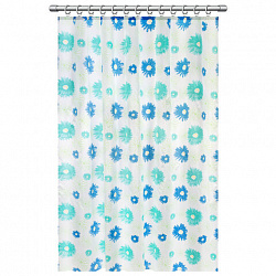 Шторка для ванной ПОЛИЭСТЕР, 180х200 см, кольца в комплекте, ЦВЕТЫ, PRIMILA (ПРИМИЛА), 700082