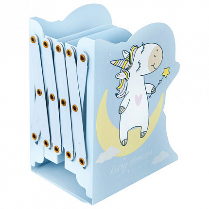 Подставка-держатель для книг и учебников фигурная BRAUBERG KIDS "Unicorn" раздвижная, металлическая, 238069