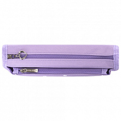 Пенал мягкий ЮНЛАНДИЯ, 2 отделения, полиэстер, "Heart", фиолетовый, 21х6х9 см, 270259