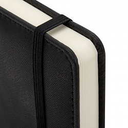 Ежедневник недатированный А5 148x218 мм BRAUBERG "Optimal", под кожу, 160 листов, резинка, держатель для ручки, черный, 118640