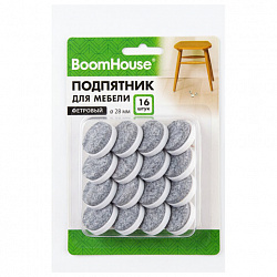 Подпятник фетровый для мебели 28 мм, КОМПЛЕКТ 16 шт., BOOMHOUSE (БУМХАУС), 701835