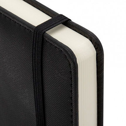 Ежедневник недатированный А5 148x218 мм BRAUBERG "Optimal", под кожу, 160 листов, резинка, держатель для ручки, черный, 118640