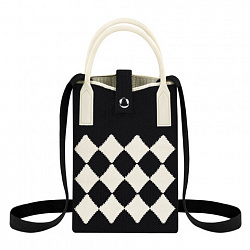 Сумочка-органайзер повседневная HEIKKI KNIT (ХЕЙКИ) кросс боди, вязаная, 17х12х5 см, "Black&White", 273793