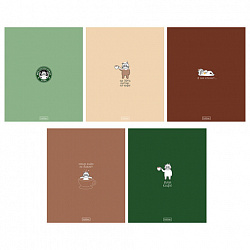 Тетрадь А5, 96 л., HATBER, скоба, клетка, Soft-touch ламинация, "Coffee Story" (микс в спайке), 094578, 96Т5лВ1