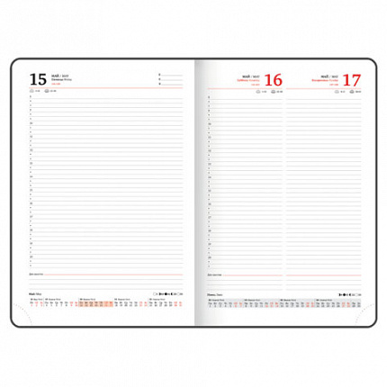 Ежедневник датированный 2026 БОЛЬШОЙ ФОРМАТ 210х297 мм, А4, BRAUBERG "Favorite", под кожу, синий, 117241