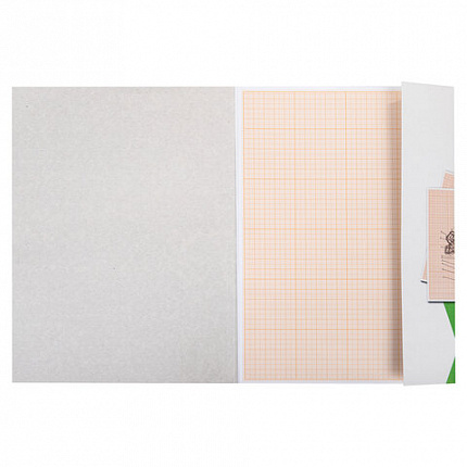 Бумага масштабно-координатная (миллиметровая), папка, А4, оранжевая, 10 листов, 65 г/м2, STAFF, 113484