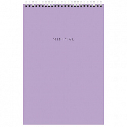 Блокнот БОЛЬШОЙ ФОРМАТ А4 200х290 мм, 80 л., гребень, подложка, клетка, BRAUBERG "Minimal Pastel", 116425