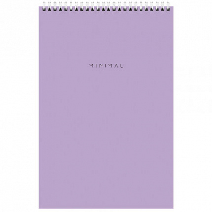 Блокнот БОЛЬШОЙ ФОРМАТ А4 198х297 мм, 80 л., гребень, подложка, клетка, BRAUBERG "Minimal Pastel", 116425