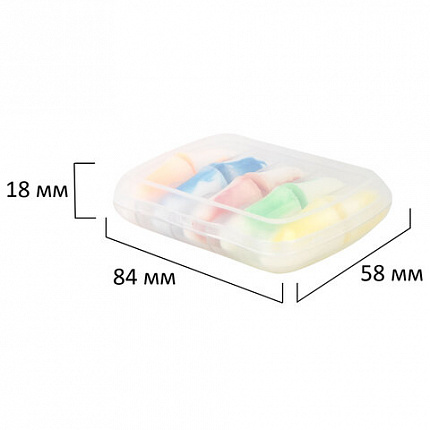 Беруши одноразовые пенополиуретановые двухцветные, КОМПЛЕКТ 5 пар в контейнере, RABBITEX (РАББИТЕКС), 671318