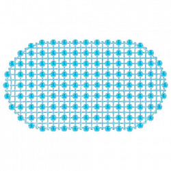 Коврик для ванны противоскользящий 68х39 см, "Молекулы", овальный, голубой, ПВХ, PRIMILA (ПРИМИЛА), 700388