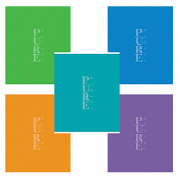 Тетрадь А5, 48 л. HATBER-ECO скоба, офсет №2 ЭКОНОМ, линия, обложка картон, PUREcolour (микс), 092116, 48Т5C2