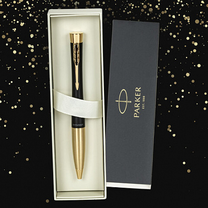 Ручка шариковая Parker "Urban Twist Black GT", ежедневник А5 черный, пакет, 880898