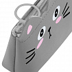 Пенал ЮНЛАНДИЯ ЮНИОР, 1 отделение, искусственная кожа, "Gray kitty", 20х9х7 см, 273819