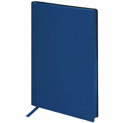 Блокнот А5 138x213 мм, BRAUBERG "Personal", под кожу, 80 листов, клетка, синий, 116613