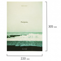 Тетрадь на кольцах БОЛЬШАЯ А4, 220х305 мм, 100 л., твердый картон, клетка, BRAUBERG, "Nature", 405411