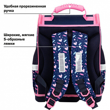Ранец ЮНЛАНДИЯ WISE, 1 отделение, 3 кармана, устойчивое дно, "Сладкоежка", 37x29х15 см, 272073