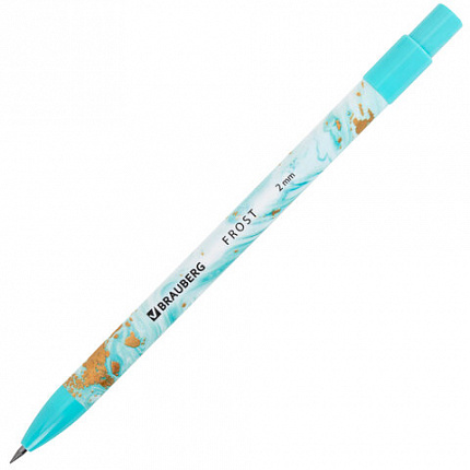 Карандаш механический цанговый 2 мм, BRAUBERG "FROST", HB, встроенная точилка, корпус ассорти, 182062
