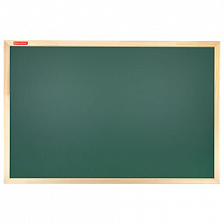 Доска для мела магнитная 60х90 см, зеленая, деревянная рамка, BRAUBERG "Wood", 238800