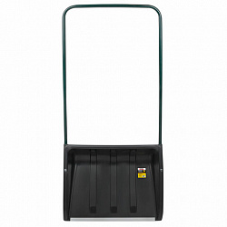 Лопата снеговая СКРЕПЕР 58х45 см пластиковый ЧЕРНЫЙ, алюминиевая планка, рукоятка 100 см, прочный, ГРАНДМАСТЕР, 700343