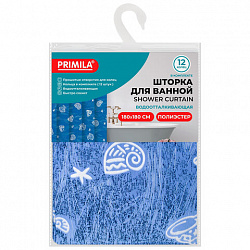 Шторка для ванной ПОЛИЭСТЕР, 180х180 см, кольца в комплекте, МОРЕ, PRIMILA (ПРИМИЛА), 700077