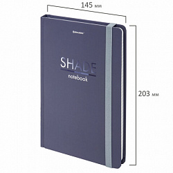 Блокнот с резинкой в клетку 96 л., А5, 145х203 мм, твердая обложка, BRAUBERG, "Shade", 113725