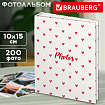 Фотоальбом BRAUBERG "Cute hearts" на 200 фото 10х15 см, твердая обложка, 391427