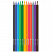 Карандаши цветные BRAUBERG, 12 цветов, цветной корпус, упаковка ПВХ-бокс, шестигранные, 182067