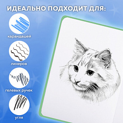 Скетчбук, белая бумага 80 г/м2, 145х203 мм, 80 л., резинка, твердый, FUNSTER (ФАНСТЕР), Гусь "Че смотришь?", 116891