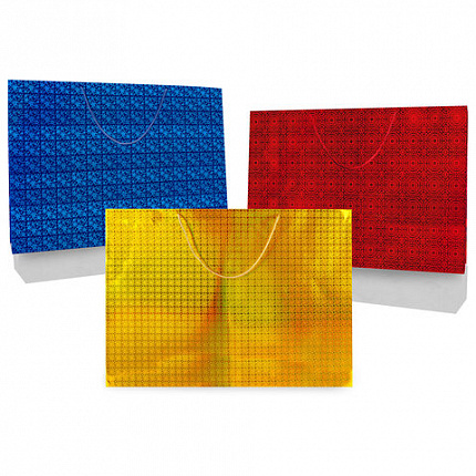 Пакет подарочный (1 шт.) 70x16x50 см, "BIG SIZE", голография, ассорти 3 цвета, ЗОЛОТАЯ СКАЗКА, 609732