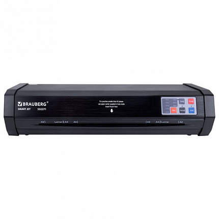 Умный ламинатор BRAUBERG SMART JET, формат А3, с функцией АВТОДЕТЕКЦИИ толщины пленки 60-250 мкм, быстрый нагрев 50 сек., 100 см/мин, 532271