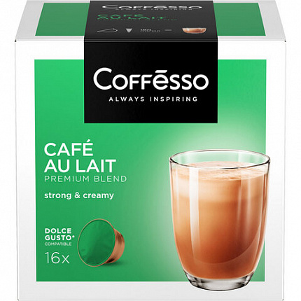 Кофе в капсулах COFFESSO "Cafe au lait" для кофемашин Dolce Gusto, 16 порций, 102506