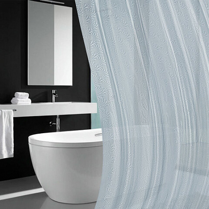 Шторка для ванной EVA, 180х180 см, кольца в комплекте, СЕРАЯ ГОЛОГРАФИЯ, PRIMILA (ПРИМИЛА), 700104