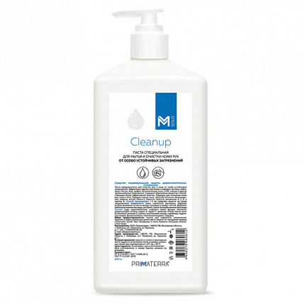 Паста очищающая для рук, 1 л, M SOLO CLEANUP от сильных масляных и сажевых загрязнений