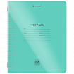 Тетрадь пластиковая обложка (прозрачная) 12 листов, клетка, BRAUBERG "Smart Cover", ЗЕЛЕНАЯ, 405019