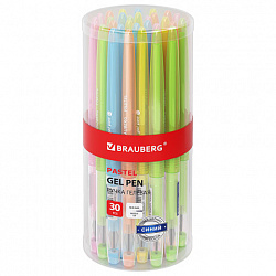 Ручка гелевая BRAUBERG DIAMOND PASTEL, СИНЯЯ, корпус ассорти, игольчатый узел 0,5 мм, линия письма 0,25 мм, 144133