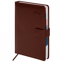 Ежедневник датированный 2026 А5 148х218 мм, GALANT "Ritter", под кожу, коричневый, 117490