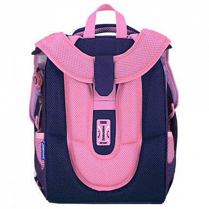 Ранец BRAUBERG PREMIUM, 2 отделения, с брелоком, "Paw prints", велюровая панель, 38х29х16 см, 273098