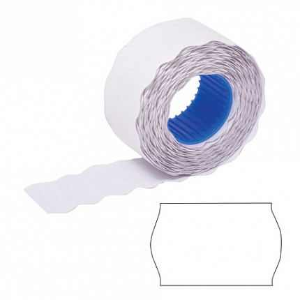 Этикет-лента 26x12 мм, волна, белая, КОМПЛЕКТ 10 рулонов по 1000 этикеток, 117549