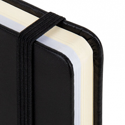 Скетчбук, слоновая кость+белая 140 г/м2, 130х210 мм, 80 л., КОЖЗАМ, резинка, BRAUBERG ART CLASSIC, черный, 116873