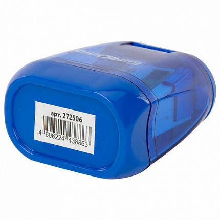 Точилка с контейнером для простых и утолщенных карандашей ЮНЛАНДИЯ "СУНДУЧОК", 2 отверстия, 272506