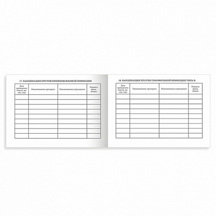 Сертификат о профилактических прививках (Форма № 156/у-93), 12 л., А6 95x140 мм, STAFF, 130253