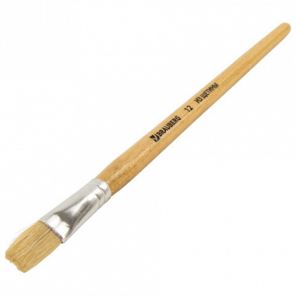 Кисть BRAUBERG, щетина, плоская, № 12, 200204