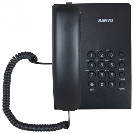 Телефон проводной SANYO RA-S204B, тональный/импульсный режим, повтор, чёрный