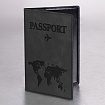 Обложка для паспорта "Passport Map", мягкая экокожа, графитовая, STAFF, 238875