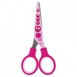 Ножницы 130 мм с цветной печатью "Поросята", розовые, закругленные, BRAUBERG KIDS, 232272