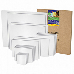 Холсты на картоне НАБОР 20 штук, 280 г/м2, грунт, 100% хлопок, BRAUBERG ART CLASSIC, 192431