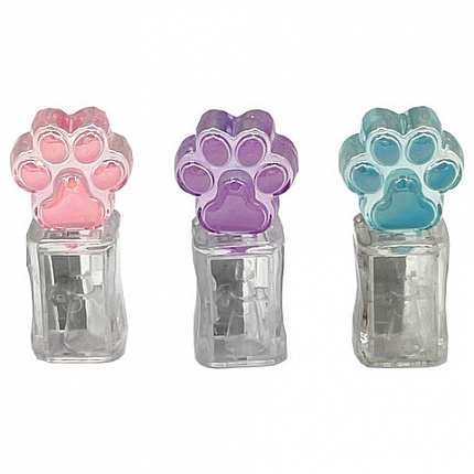 Точилка фигурная стеклянная серия "Лапка", пластиковая, корпус ассорти, дисплей, CNT,, 75067