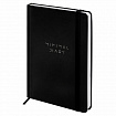 Ежедневник недатированный с резинкой А5 145х203 мм, BRAUBERG, твердый, 160 л., "Minimal", черный, 116299