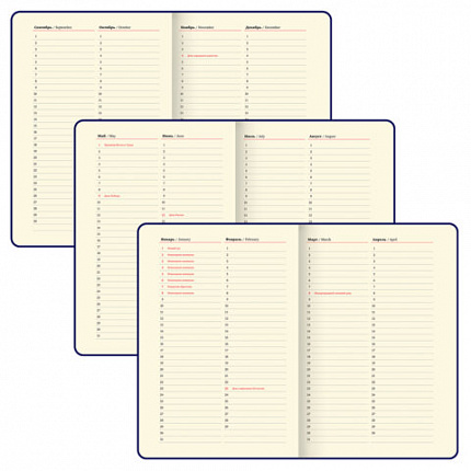 Ежедневник недатированный А5 138x213 мм, BRAUBERG "Velvet", резинка, держатель, 160 л., серо-голубой, 116245