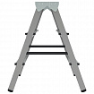 Стремянка стальная двухсторонняя 2х3 ступени, высота площадки 0,66м, алюминиевая площадка 35х16см, до 150кг, вес 4,2кг НОВАЯ ВЫСОТА, 1160203
